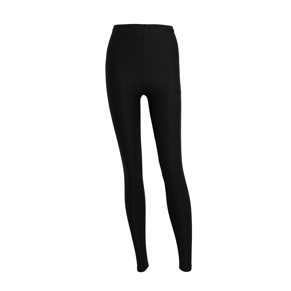 

AOYLISEY Women Black Ankle-Length Mid Waisted Leggings Skinny Plus Size Lycra Spandex Elastic Fitness Leisure Spring Leggings