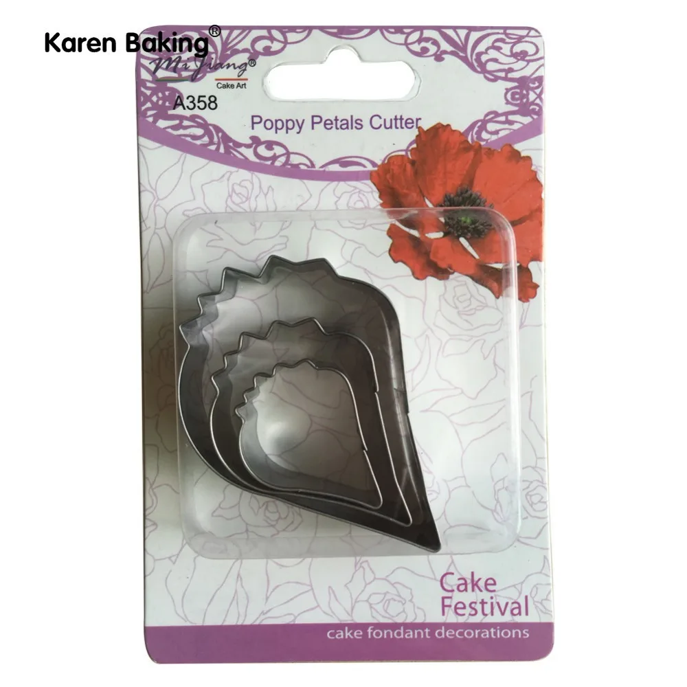 3PCS Flowers Shaped Cutter Cake Mold Stainless Steel Cutter Candy Mold