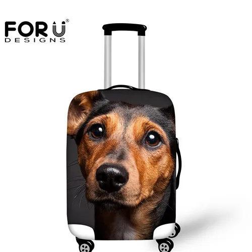 FORUDESIGNS Dustproof Travel Suitcase Cover Black 3D Dachshund Animal Luggage Protector Cover For 18 20 22 24 26 28 30 Inch Case - Цвет: H2533