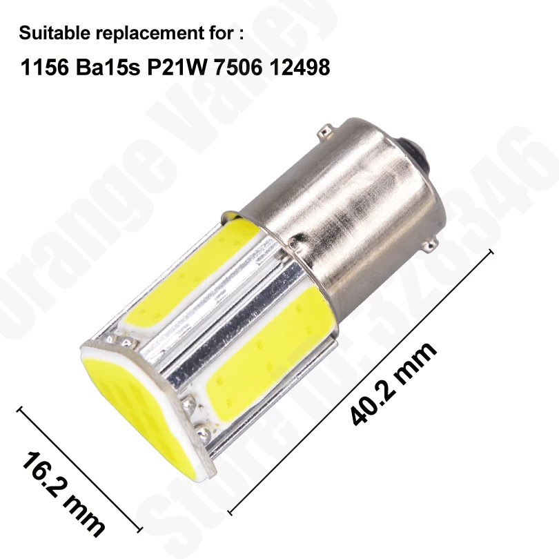 1 шт. P21w Ba15s 1156 COB Автомобильные светодиодные лампы передние задние поворотные сигнальные лампы Задний светильник s парковочный светильник белый красный 12 В