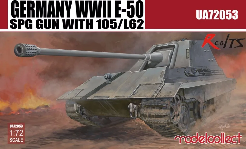Модель RealTS собирать UA72053 1/72 Второй мировой войны немецкий E-50 SPG пистолет с 105/L62 |