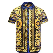 Повседневная полосатая Мужская рубашка с коротким рукавом Новая мода