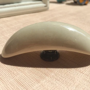 

65mm Ceramic Knobs Crescent Dresser Drawer Pulls Kitchen Bathroom Cabinet Handles Home decor Cupboard Closet Door Knob Grey