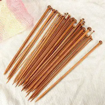 

36pcs 18size 14'' 35cm Durable Carbonized Bamboo Single Pointed Knitting Needles 2.0mm -10.0mm
