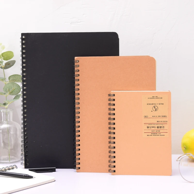 Creative retro diary book A5 kraft paper binder loose-leaf notebook B5 sketchbook A6 portable coil notepad School Office Supply