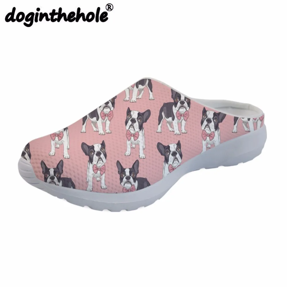

doginthehole Kawaii Boston Terrier Printing Womens Sport Sandal Outdoor Slippers Sport Beach Women Shoes 2018 Summer Sea Flats
