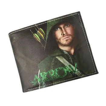 

DC Marvel Wallet Super Hero Series Peripheral Justice League Green Arrow Man Arrow's Wallets Leather Short Purse Money Bags