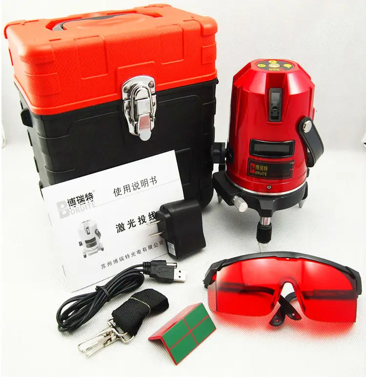 

Free Shipping Hot sale 5 lines 3points Cross line laser,laser level,Professional laser line level rotary laser level EK-452DP