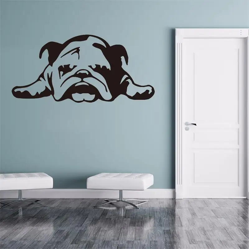 Cartoon Funny BullDog Wall Sticker Reflective Car Window Stickers Car Styling Rear Window