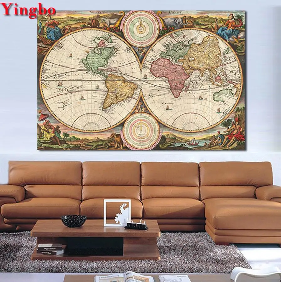 

Full Square/Round Drill 5D DIY Diamond Painting World Map patterns bead Embroidery Cross Stitch Rhinestone Mosaic Handicrafts