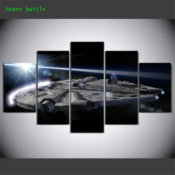 

Millennium Falcon Star Wars-2 5 Pieces Canvas Painting Print Living Room Home Decor Modern Wall Art Oil Painting Poster