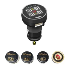 2017 новые szdalos TP200 Беспроводной TPMS шин Давление системы контроля TMPS с сигаретой зарядное устройство Внешний Сенсор