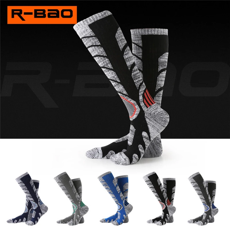 

3 Pairs/lot Female Winter Cotton Sports Socks Thickened High Elastic Stockings Ladies Stripe Breathable Women Hiking Sox HQS016
