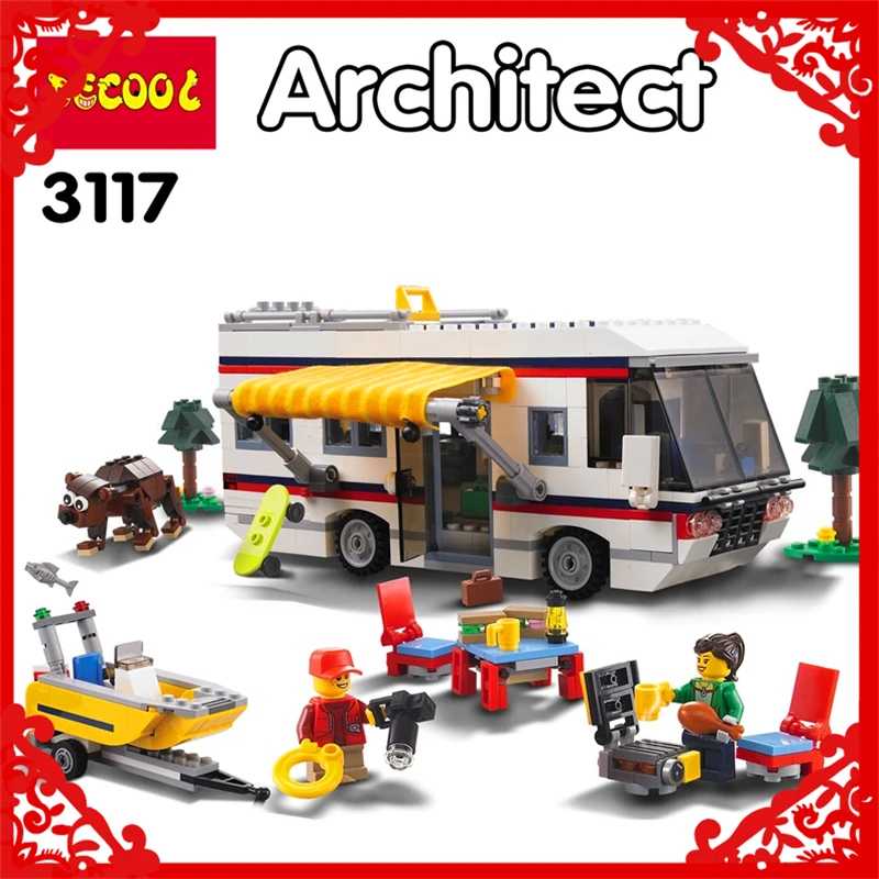

DECOOL 3117 City Creator 3 in 1 Vacation Getaways 613Pcs Bricks Building Blocks Toy Gifts For Children Compatible Legoe