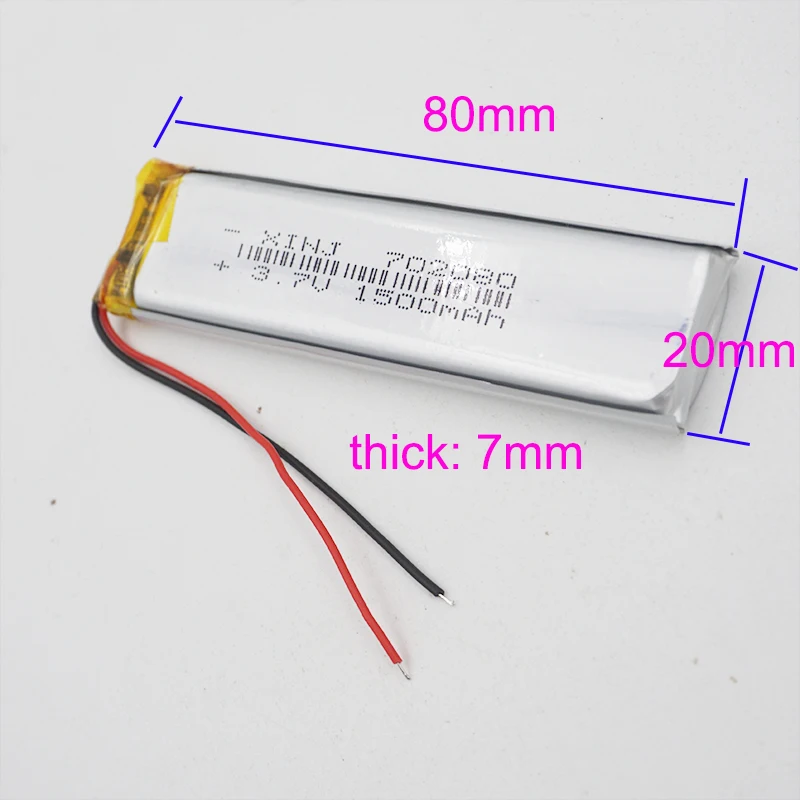 XINJ 3,7 V 1500 mAh литий-полимерная перезаряжаемая литий-полимерная батарея li-po литий-ионная 702080 для gps электронная книга камера MP4 Вождение рекордер планшетный ПК