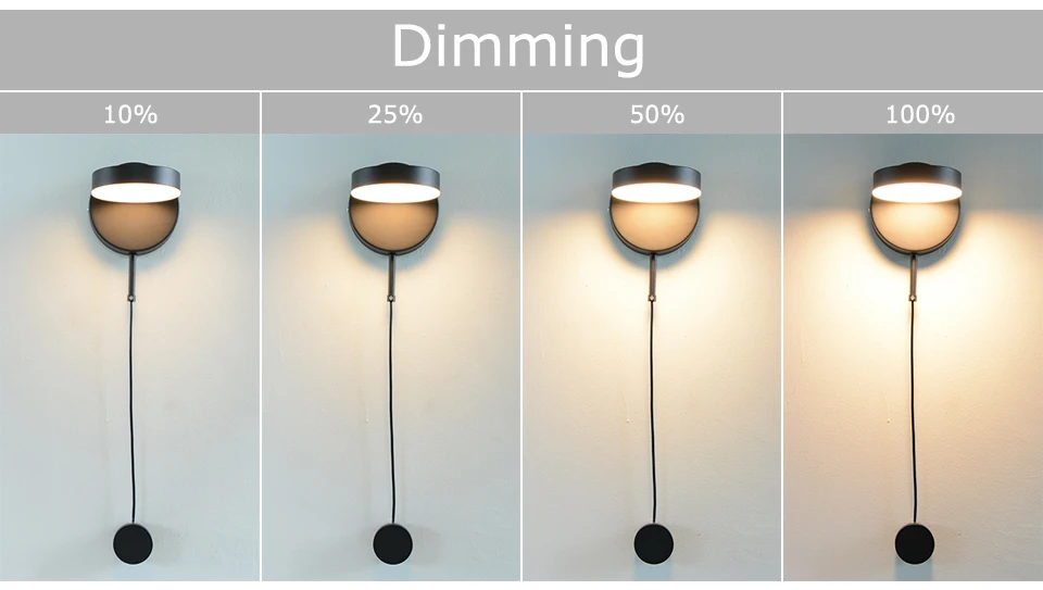 Светодиодный настенный светильник с регулируемой яркостью 0-12 Вт, настенный светильник с переключателем, современный светодиодный настенный светильник в скандинавском стиле, регулируемый настенный светильник для спальни