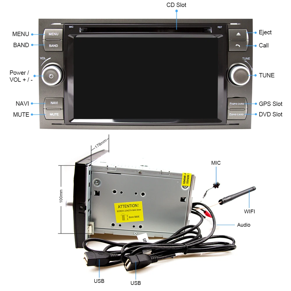 Perfect Eunavi Android 9.1 Quad core RAM 2G Car DVD GPS Radio stereo For Ford Mondeo S-max Focus C-MAX Galaxy Fiesta Form Fusion PC 4
