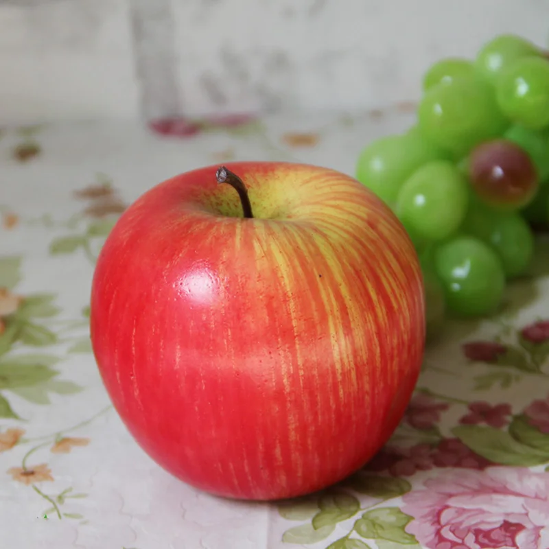 1 шт искусственное яблоко моделирование фрукты поддельные красное яблоко(Red Apple), зеленый Модель apple украшения Еда Подставки для фотографий домашнего декора