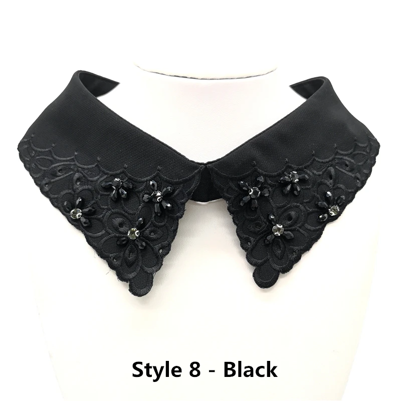 1 шт. модный кружевной свитер для шитья рубашки элегантный воротник свадебное платье аксессуары# белый и черный - Цвет: Style 8 - Black