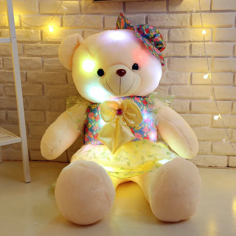 Подарок на день Святого Валентина креативный светильник светодиодный плюшевый медведь мягкие животные плюшевая игрушка красочный светящийся плюшевый медведь Рождественский подарок