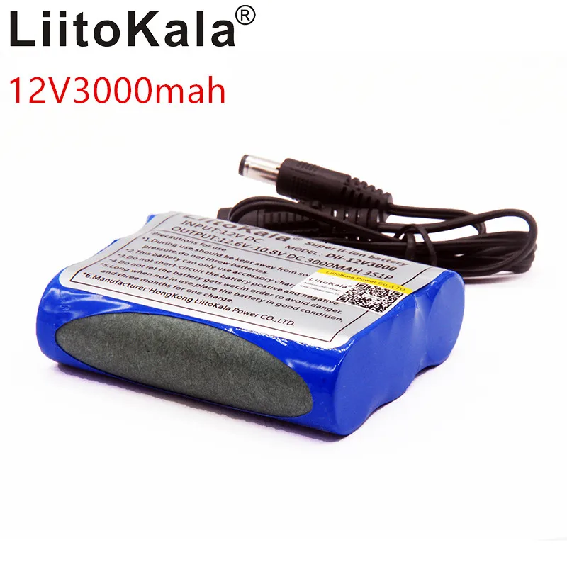 Liitokala 12V 3000mAh 3S1P литиевая батарея 18650 аккумуляторная батарея литиевая батарея режим ожидания монитор источник питания