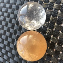 DHX SW натурально чистый кварцевый Сферический Кристалл желтый оранжевый кальцит шар медитация рейки заживление исландский драгоценный камень