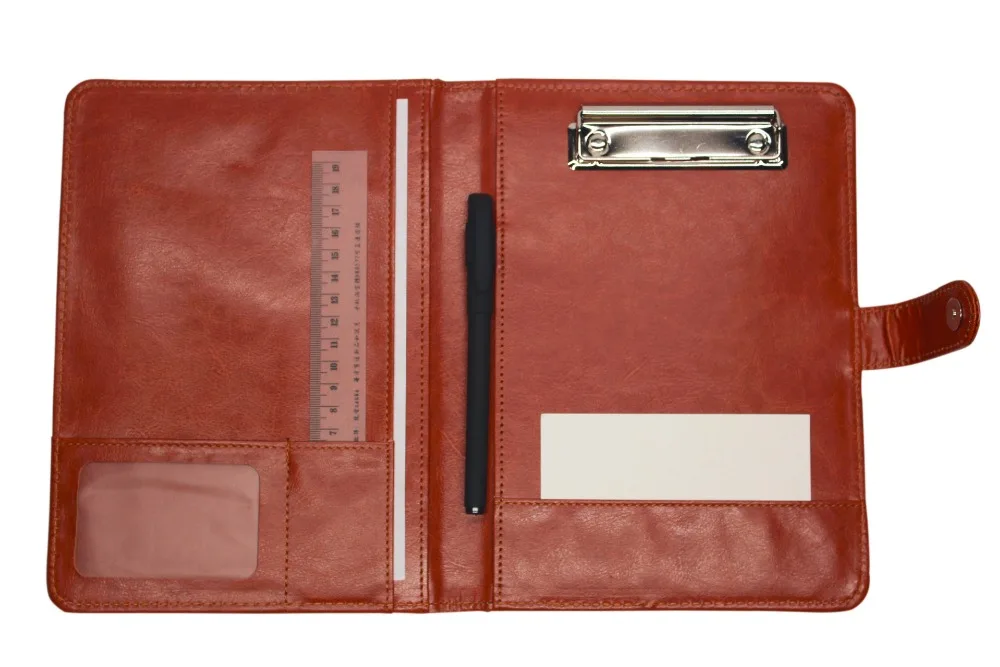 

a5 a4 leather notepad cover notepad with pages multifunctional padfolio binder case with card slots brown rose grey