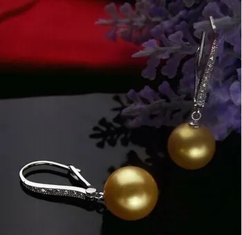 

925 real natural big Freshwater pearl ear hook 10-11-12mm 925 sterling earrings pearl earrings Korean Fashion Earr