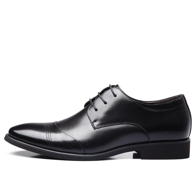 Fashion Mens Business Shoes Black Brown Soft Leather Male Brand Footwear Pointed toe Men's Casual Shoes KA095
