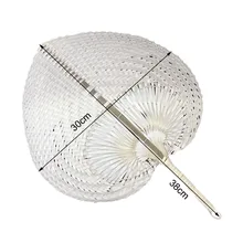 Hand-made DIY Peach-shaped Bamboo Fan Summer Fan Home Decoration Craft Fan Hand Hold Folding Fan Party Wedding Supplies