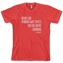 Never Love Anybody - Mens T-Shirt - Oscar Wilde - Quote - Cute - Print T Shirt Mens Short Sleeve Hot Tops Tshirt freeshipping new mens colors short sleeve cotton tshirt henry kissinger quote absence