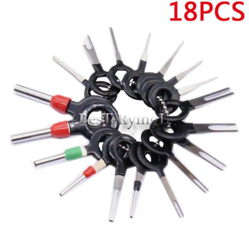 

18pcs Car Plug Circuit Board Wire Harness Terminal Extraction Pick Connector Crimp Pin Back Needle Remove Tool