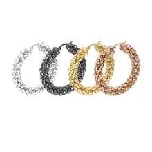 40 мм,, высокое качество, панк, золотой, серебряный цвет, клипсы для ушей для женщин и мужчин, нержавеющая сталь, трендовые серьги-гвоздики, модные ювелирные изделия, подарки