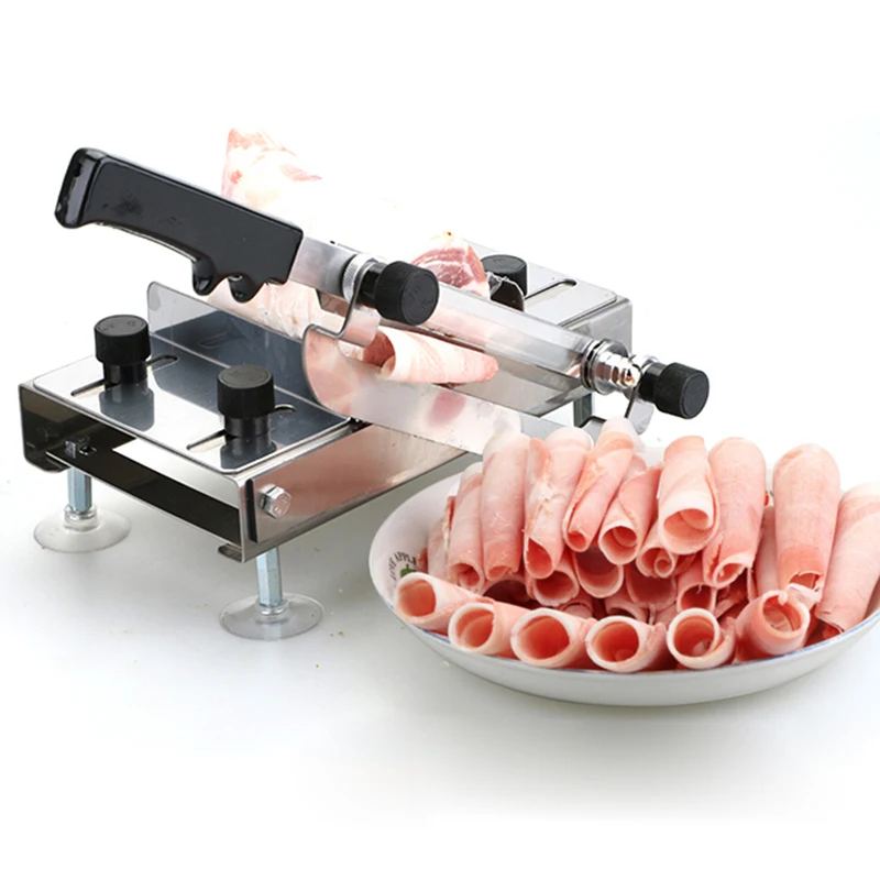 

Feed Meat Lamb Slicer Home Manual Meat Machine Fat Cattle Mutton Roll Frozen Meat Grinder Planing Machine Adjustable Thickness