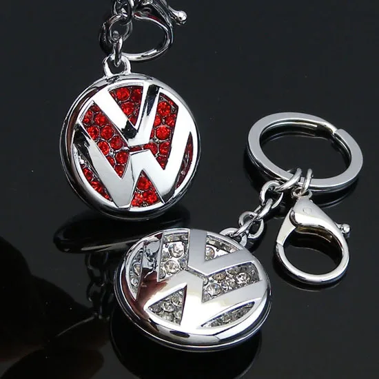 Free Shipping For Vw Volkswagen Emblem Key Ring Holder Silver Keychain
