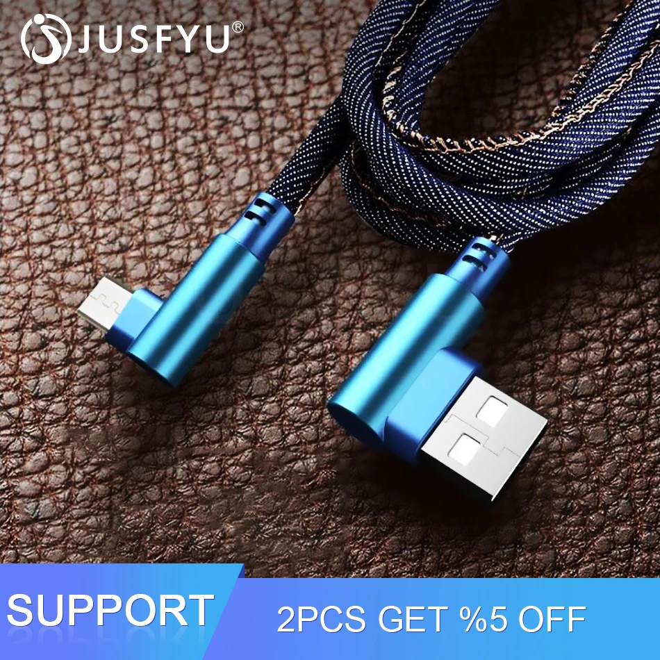 

90 Degree Micro USB Cable 2.4A Fast Charging Charge Data Cord Microusb Cable For Samsung Xiaomi Android Mobilie Phone Cable