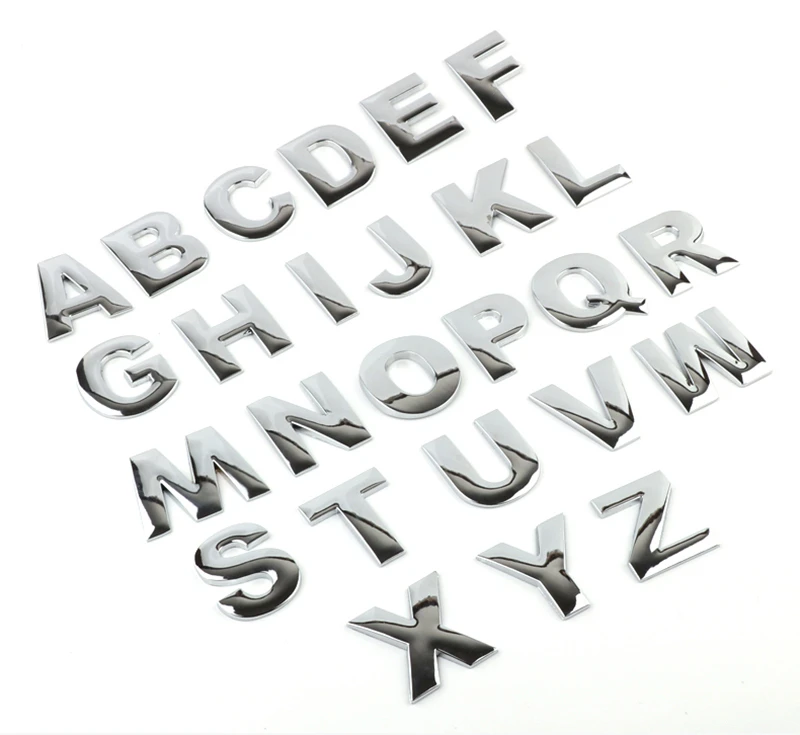 45ミリメートル3dメタリックアルファベットロゴ車のステッカー車のエンブレム手紙シルバー黒バッジデカールbmwアウディホンダメルセデスフォードマツダ 車のステッカー Aliexpress