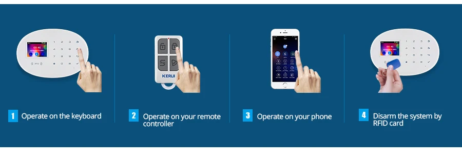 KERUI W20 433MHZ Беспроводная WiFi GSM охранная сигнализация телефон приложение RFID карта контроль для дома с 2,4 дюймовой сенсорной панелью