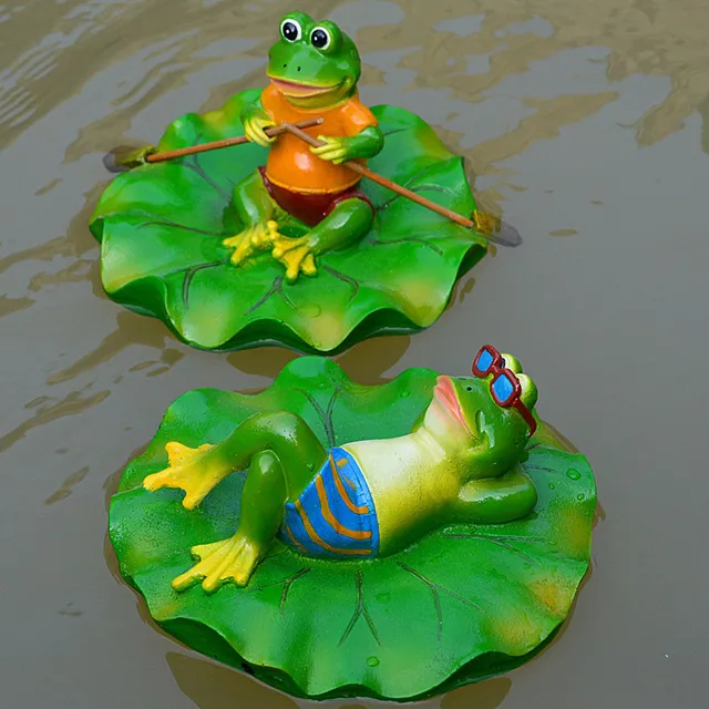 Creative Resin Floating Frogs Statue Outdoor Garden Pond Decorative