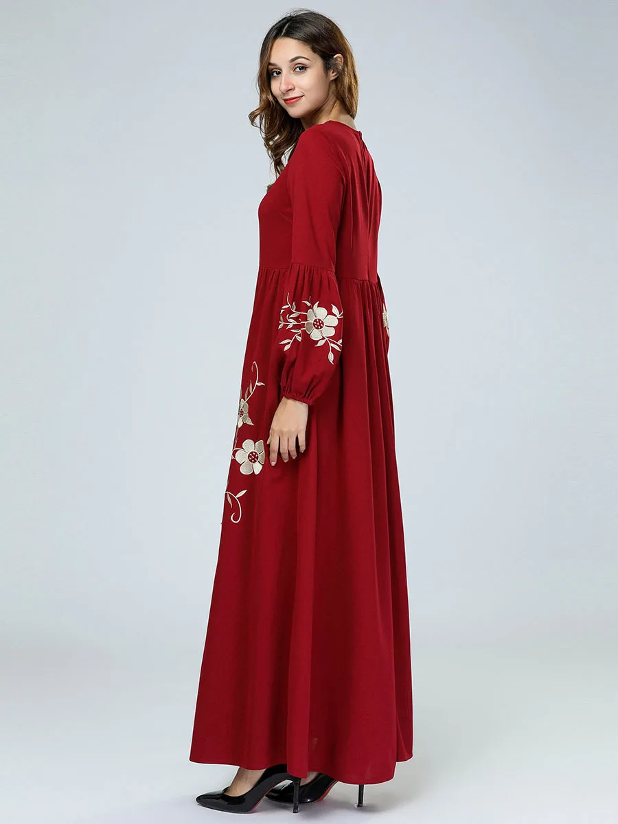 Дубай Абая для женщин вышивка Макси мусульманское платье кафтан турецкий Бангладеш Арабский исламский одежда дамы размера плюс 4XL