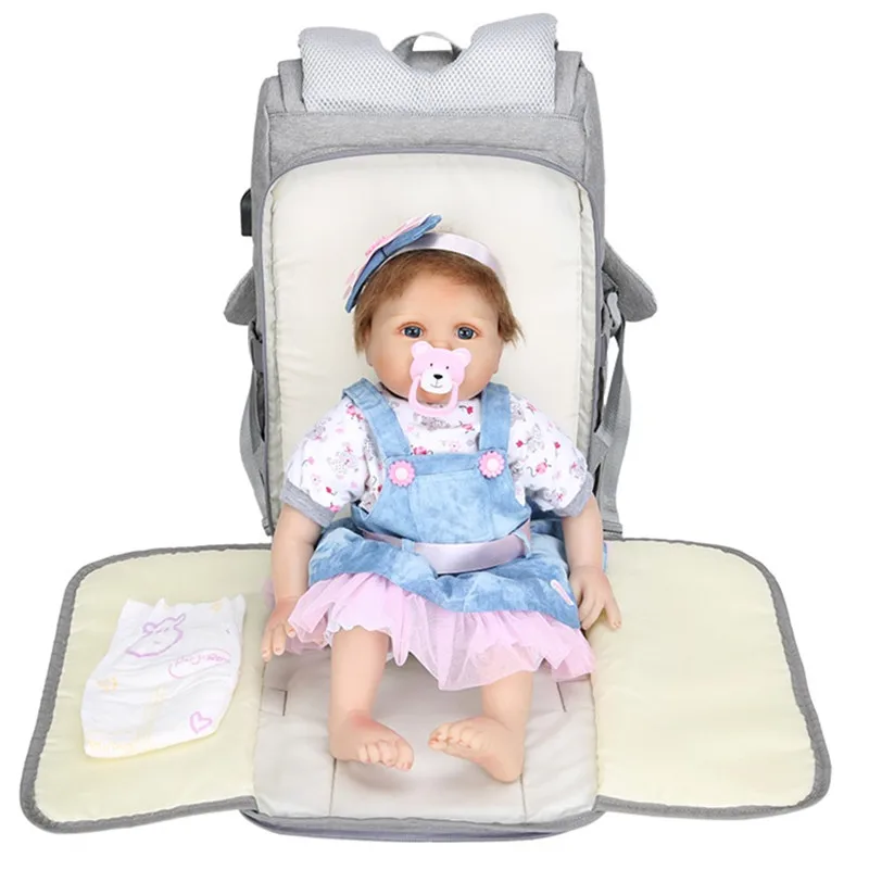Shoulder Mummy Bag Multifunction USB Large Capacity Diaper Bag Mom Bag07