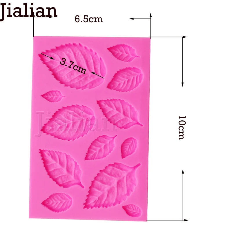 Jialian DIY Дерево лист пресс-формы фольги силиконовые формы торт Декор помадка торт 3D листья силиконовые формы F0967