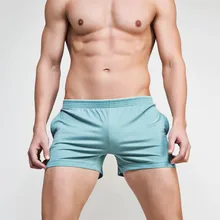 Летние мужские спортивные шорты, брендовые, сексуальные, одноцветные, хлопковые, мягкие, дышащие, с мешочком, боксеры, трусы, короткие, Homme, шорты для фитнеса, одежда