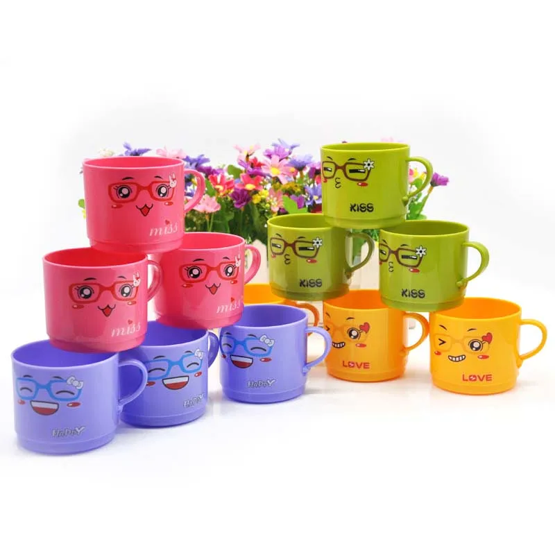 1Pcs Baby Cups Safe PP Animal Cute Drinkware With Handle Nature Material Kid Home Water Milk Brush Cup |