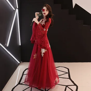

Elegant Asian Bride Wedding Cheongsam Dress Vestidos Chinos Oriental Qipao Evening Gowns Classic Party Dress Big Size XS-3XL