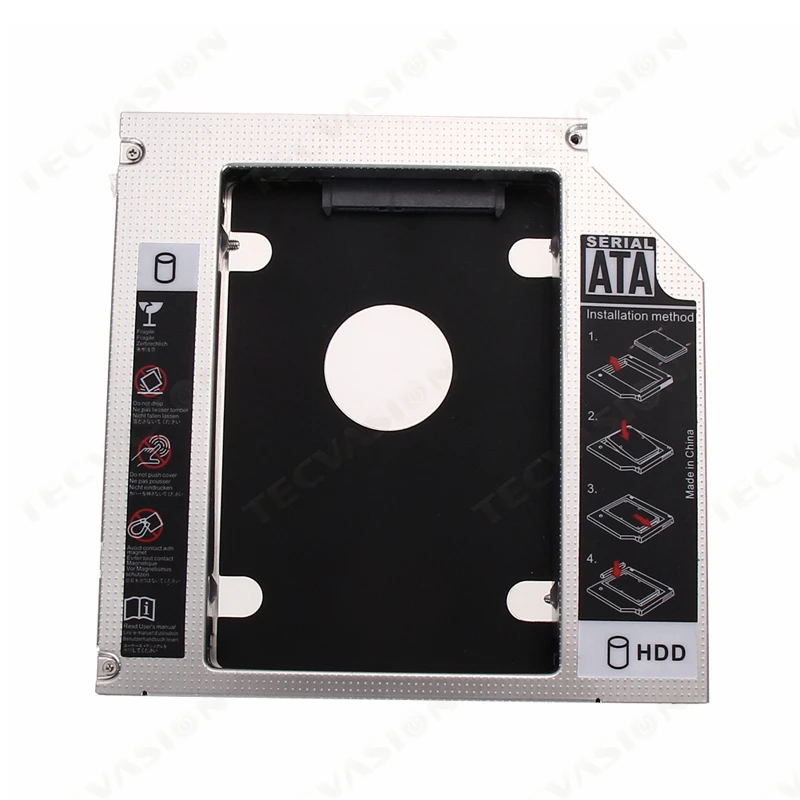 Универсальный алюминиевый металлический материал 12 7 мм 2 й HDD Caddy SATA к 5 &quotSSD чехол