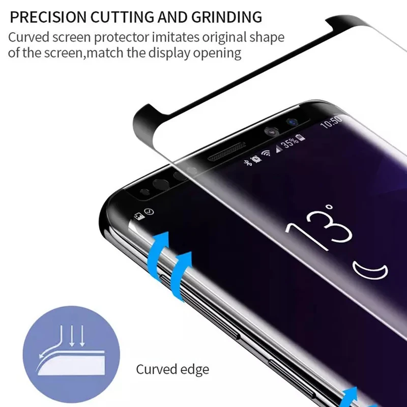 50 шт. Премиум полный край Клей закаленное стекло для Samsung S10 S9 S8 Plus Note 10 P30 pro 3D