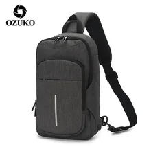 OZUKO 2019 Fashion Men's Messenger Bags Water Repellent Chest Pack USB Charging Shoulder Bag Male Crossbody Bag for 9.7 iPad u pick fashion fresh transparent water repellent cosmetic bags