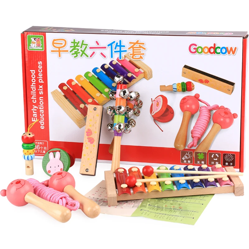 

Free shipping Early childhood education six pieces music toy, Early Head Start Training Toy Musical Instrument