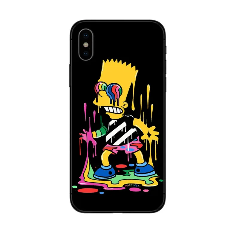 Homer J. Simpson Черный силиконовый чехол для телефона чехол для iPhone 5 5S SE 6 6s 7 8 Plus X 10 XR XS Max Bart Simpson Забавный мультяшный чехол - Цвет: Black TPU Silicone